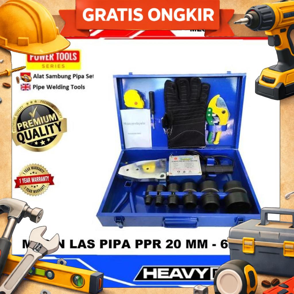 Hiroki Mesin Las Pipa Ppr 20 63 Mm Besar 1500 Watt Timer Pemanas Heater Trafo Las Pvc