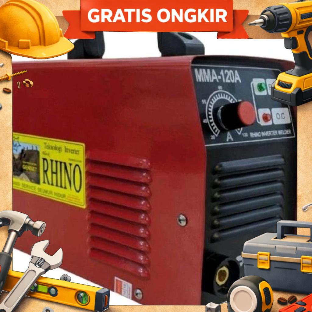 Mesin Las Listrik Trafo Las Rhino 120A 900Watt Merah.