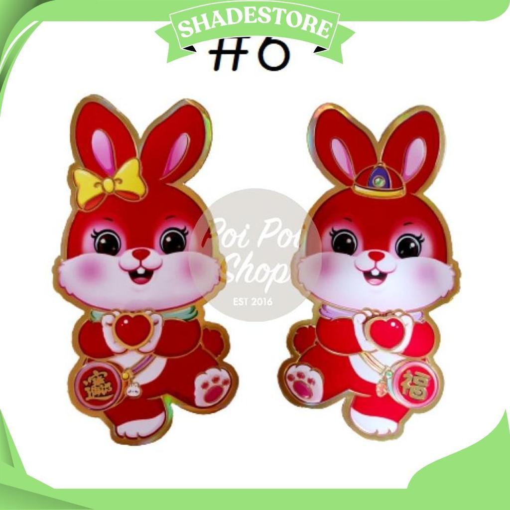 Stiker Gambar Kelinci 2023 Tempelan Fu Hoki Dekorasi Imlek Murah Grosir Ornamen Imlek Harga Grosir T