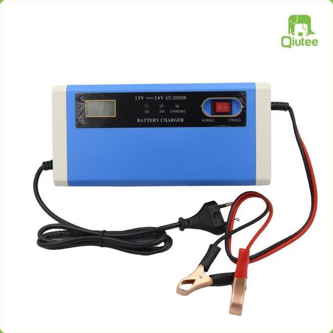 Charger Aki Mobil Motor 12V-24V 10A/ Charger Aki Portable 12V-24V 10A Mobil dan Motor LCD Indicator 