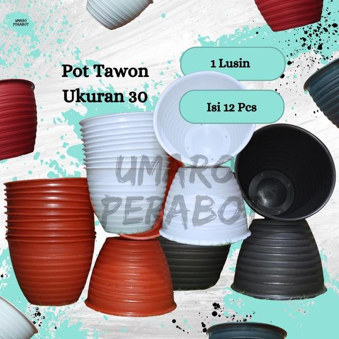 GROSIR 1 Lusin Pot Tawon 30 / Pot Tanaman / Pot Bunga / Pot Plastik / Umaro Perabot