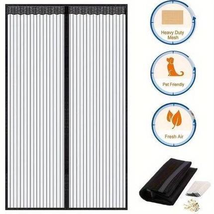 Promo {Cod} Tirai Magnet Elegan Bahan Plastik Pvc Jaring Tirai Pintu Kama Tirai Pintu Magnet Kawat N