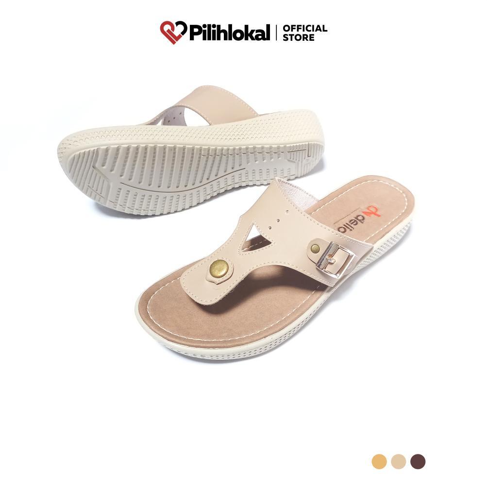 PROMO Pilihlokal - Digta Sandal Wedges Tinggi Wanita 3 CM Terbaru 2023 Buat Kondangan & Lebaran - Se