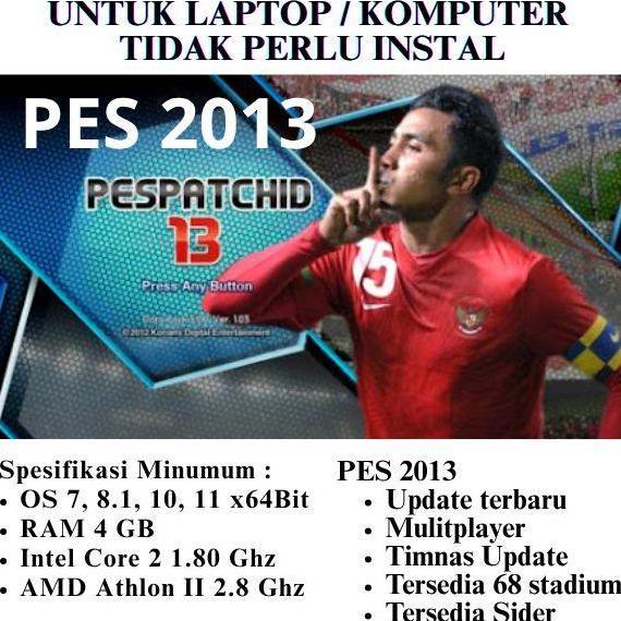 Flashdisk PES 2013 update 2025 laptop pc komputer bonus game lainnya