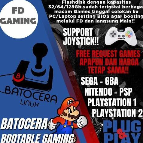 FD Game portable PlayStation PS1 PS2 PS3 Hardisk SSD Bootable Batocera
