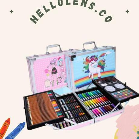 Crayon Art Set 145Pcs Koper Set Crayon Mewarnai Kado Anak Ultah