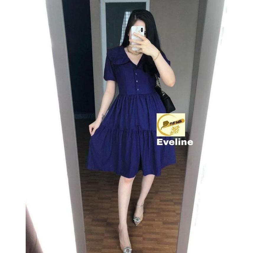 Saless Dress Wanita Polos Viral Manis Jalan Santai Liburan