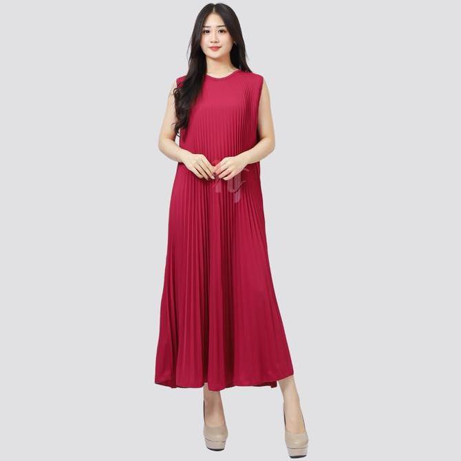 Terbaru Ds03 | Inner Dress Plisket Mayung / Inner Dress Tanpa Lengan / Inner Dress Panjang / Inner D