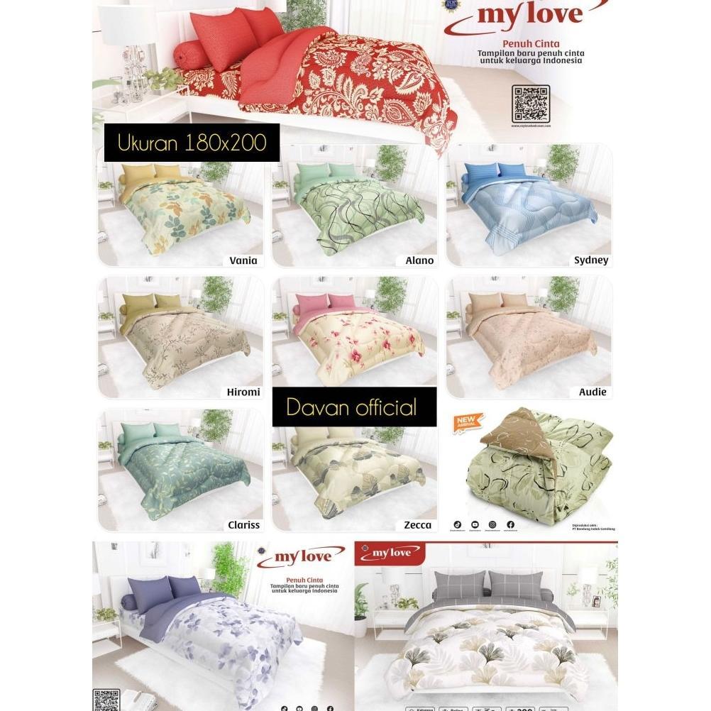 Bedcover set 180x200 My Love / Bed Cover All New My Love 180x200 Tinggi 30 / Satu Set Bedcover 180x2