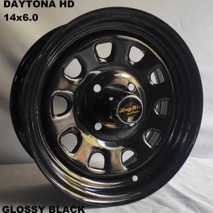 4Pcs Velg Besi Daytona Hd 14X6.0 4H 114.3 Et+15 Ring 14 R14 Lebar 6 Inci Mobil  Kijang Lama - Isuzu 