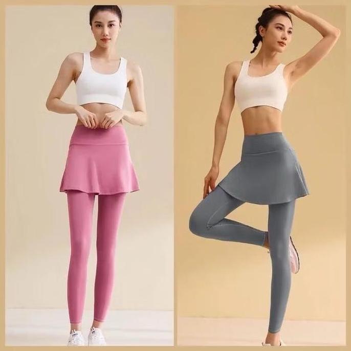 Premium Zieger Activewear Rok Leging High Waist Import Wanita Kekinian Rok Celana 7 Warna Hitam Abu 