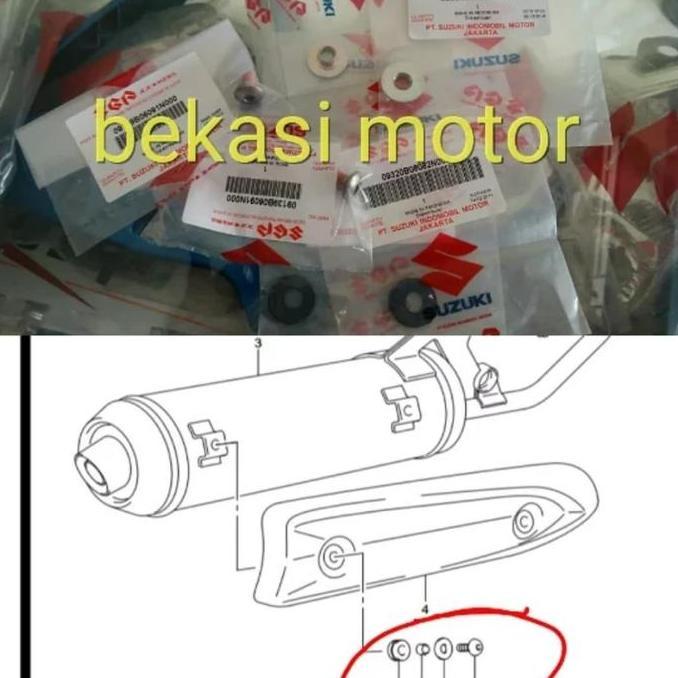 Dnabig- Baut Karet Cover Knalpot Suzuki Spin Skywave Hayate Nex Lets Original