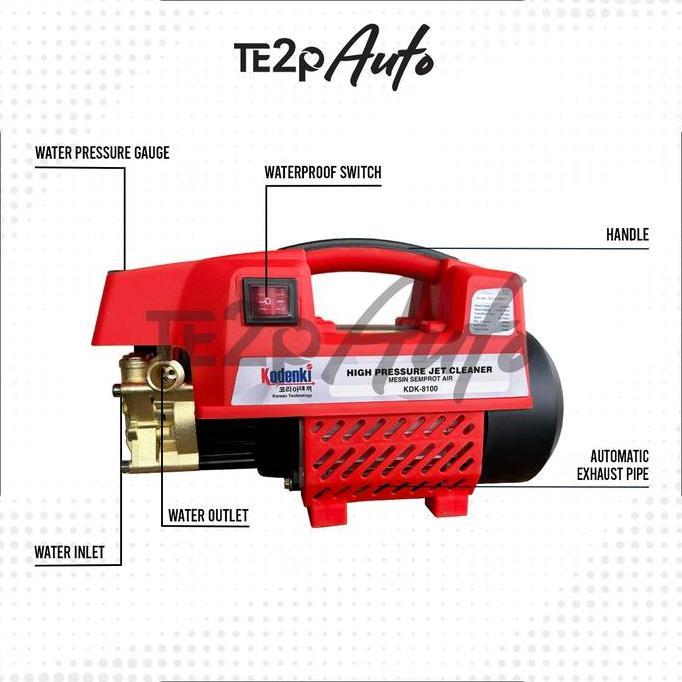 Clapix- Mesin Jet Cleaner Alat Cuci Mobil Motor Car Kendaraan - Kodenki Kd-8100 High Pressure Washer