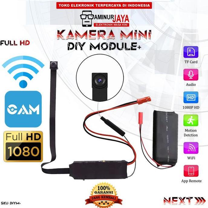AMINURJAYA KAMERA MINI DIY MODULE FULL HD 1080P WIFI MIKRO KAMERA CAMCORDER HIDDEN CAM DENGAN RESOLU