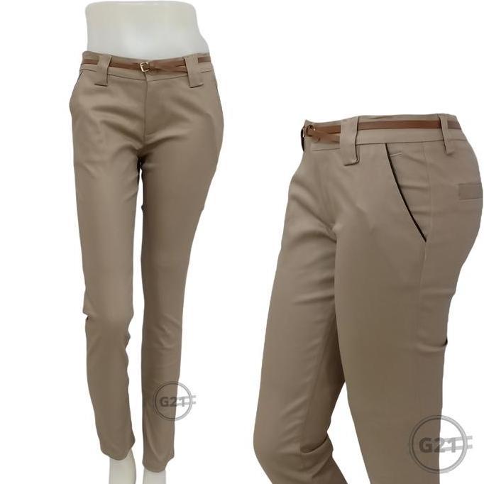 Griloff- Celana Panjang Chinos Bahan Katun Kerja Kantor Wanita