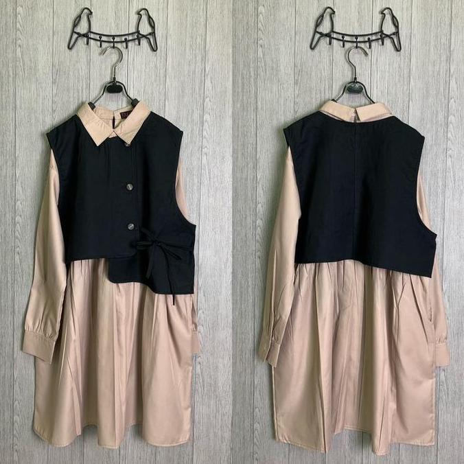 Murah Fash - 1466 Tunik Berbahan Toyobo Mix Twill || Vest Terpisah || Tunik Terbaru || Bisa Cod