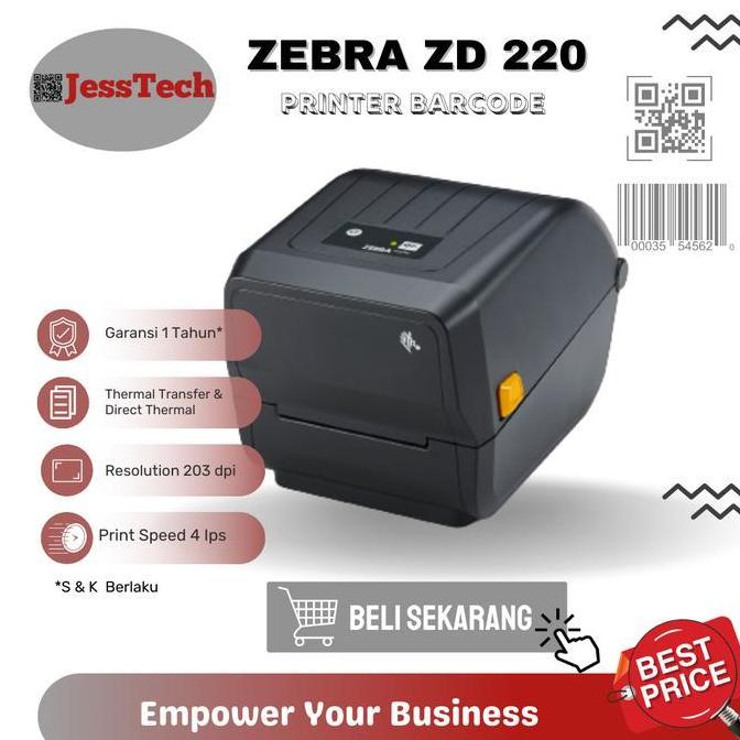 BARCODE PRINTER ZEBRA ZD 220/ ZD220 - SETARA ZD-888T RIBBON 75M GC420
