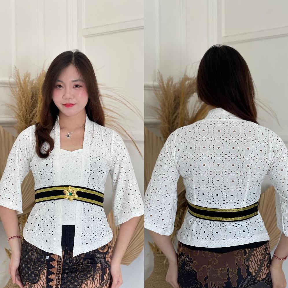 Big Sale Kebaya Saja/Kebayawulan/Kebayabalimodern/Kebaya Lengan Lonceng/Atasan Kebaya Polos/Remaja D