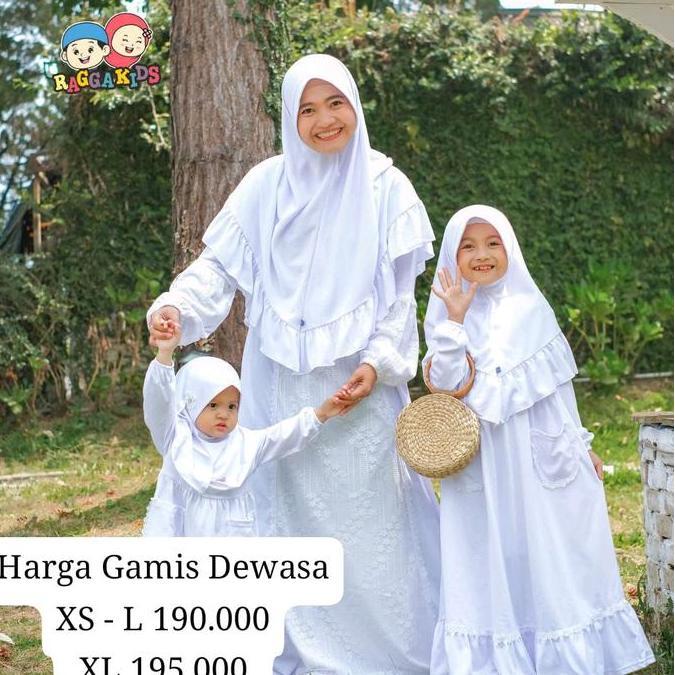 Sale Gamis Putih Polos Dewasa Raggakids | Baju Putih Sarimbit | Baju Muslim Putih Perempuan Dewasa