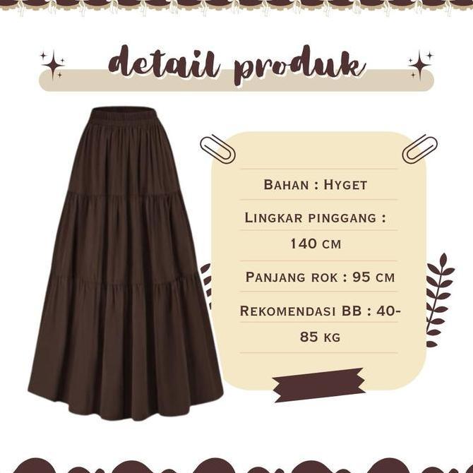 Murah Outfit Pantai Wanita One Set Hijab Pashmina Ceruty & Cardigan Outer Jaring & Rok Susun Coklat 