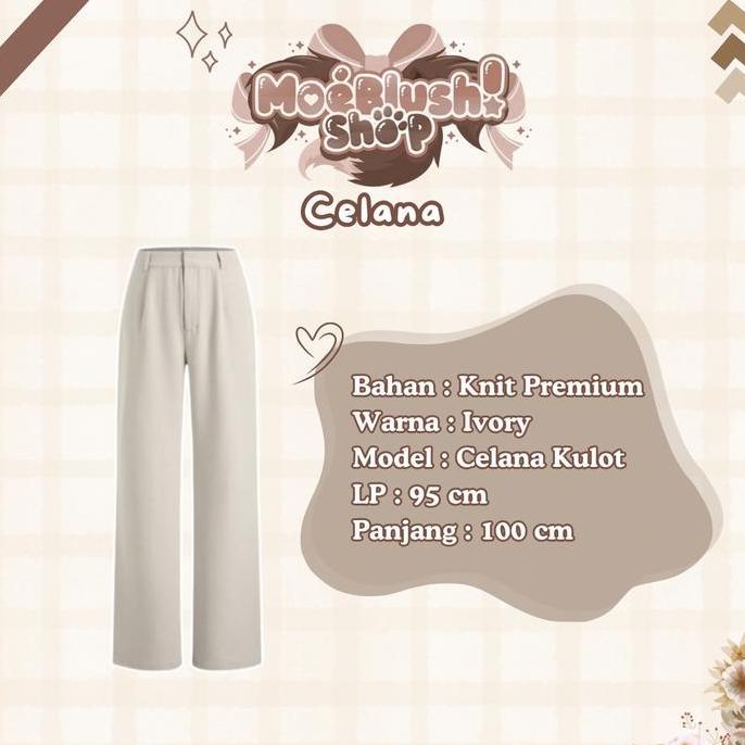 Murah One Set Casual Style | Blouse + Celana Knit + Hijab Bella Square | One Set Ootd Berhijab - Vb8