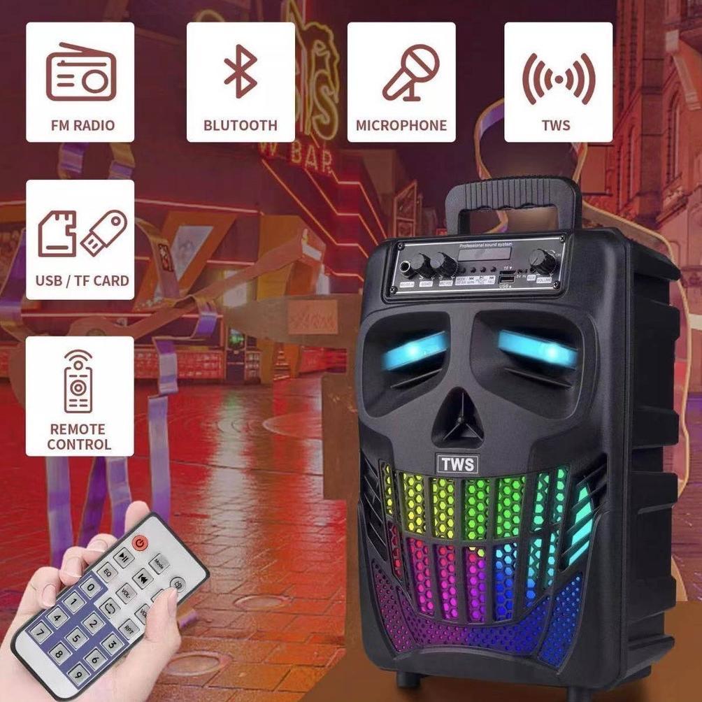 New Promo Speaker Bluetooth Full Bass 8,8 Inch Speaker Nirkabel Bluetooth Portabel Kimiso Qs-7801