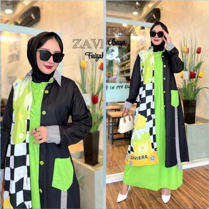 Sale Set Iner Cardy Zaviera Terbaru Setelan Iner Outer Gamis Wanita