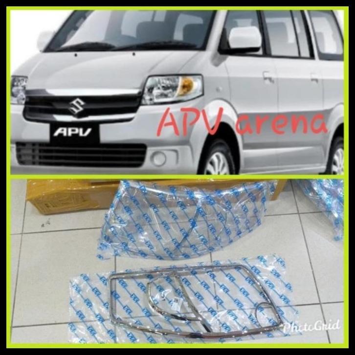 TERLARIS GARNISH LIST COVER LAMPU DEPAN CHROME APV ARENA