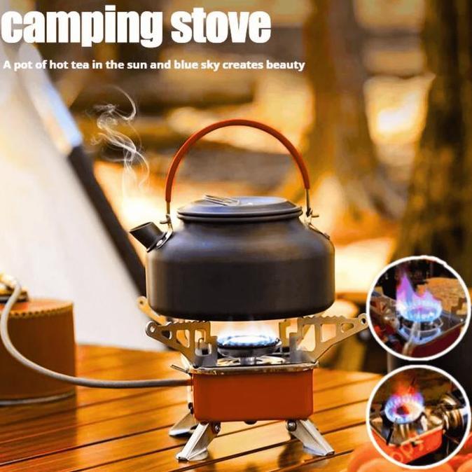 Mosquebarbara - Cod Kovab Kompor Gas Camping Mini Portable Lipat 1 Set Lengkap Outdoor Ultralight St