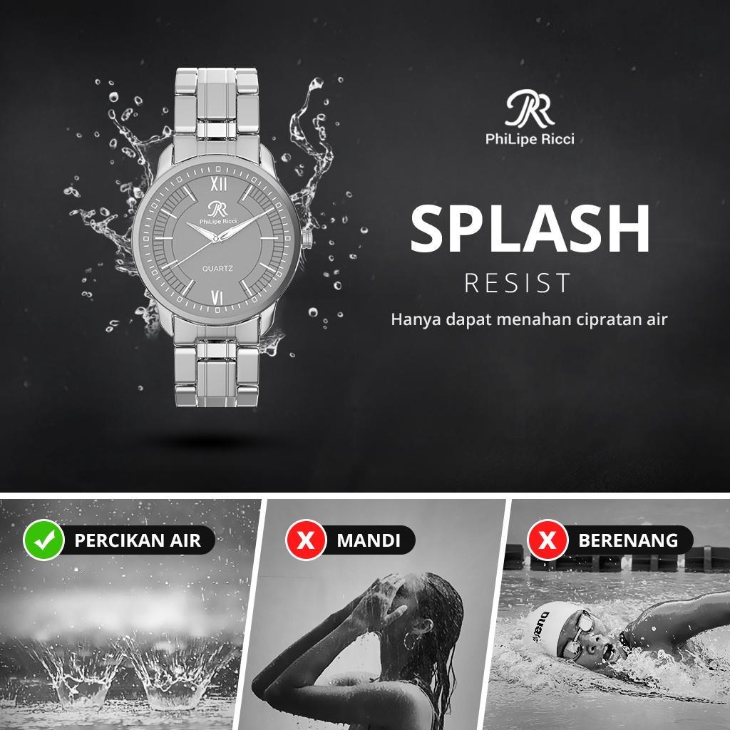 Wl Philipe Ricci Jam Tangan Pria Rantai Besi Analog Pr07 Free Box