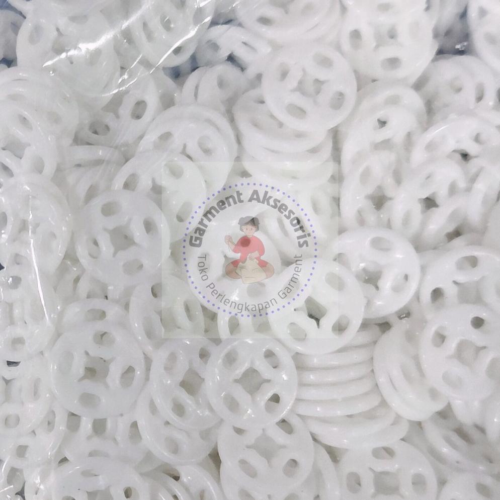 Kancing Jepret Putih Plastik Ukuran 10Mm Isi 1000Pcs / Kancing Jepret Plastik Murah Original / Kanci