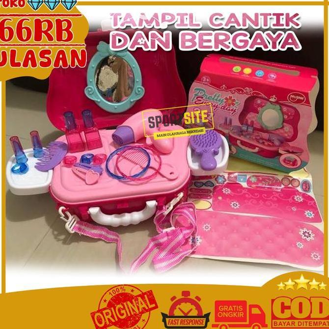 Fashion You Make Up Set Mainan Anak Meja Koper Rias Hair Dryer Lipstik