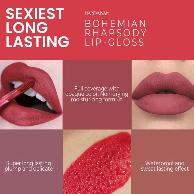 Bytlip- [Cod] Handaiyan Bohemian Rhapsody Lip Gloss Tingkatkan Penampilan Bibir Anda Dengan Lip Glos