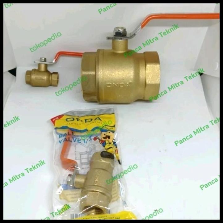 DISKON BALL VALVE ONDA KUNINGAN 1" INCH / STOP KRAN KUNINGAN ONDA 1" INCH 