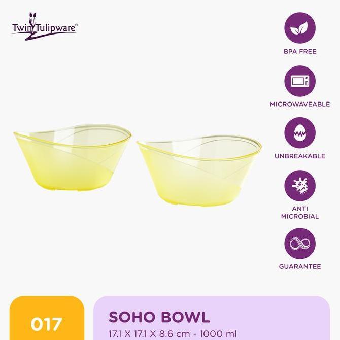 Mangkok Makan Twin Tulipware Soho Bowl (set of 2) (TERBAIK) (TERBARU) (TERMURAH)