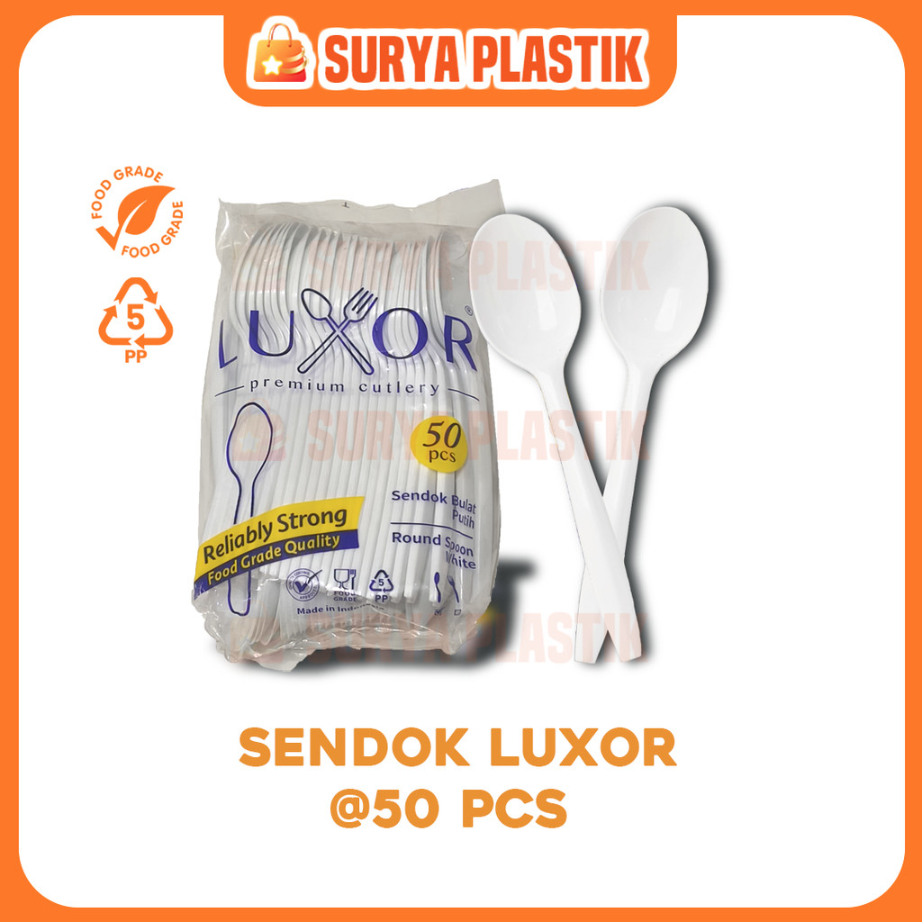 SENDOK ES BUAH PUTIH LUXOR @50 pcs Sekali Pakai Nasi Kotak Acara Kondangan Pesta