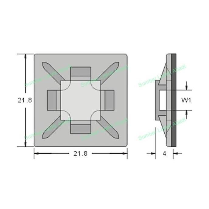 Qnqx- Kss Hc-101 Self Adhesive Tie Mount (Perekat 3M)