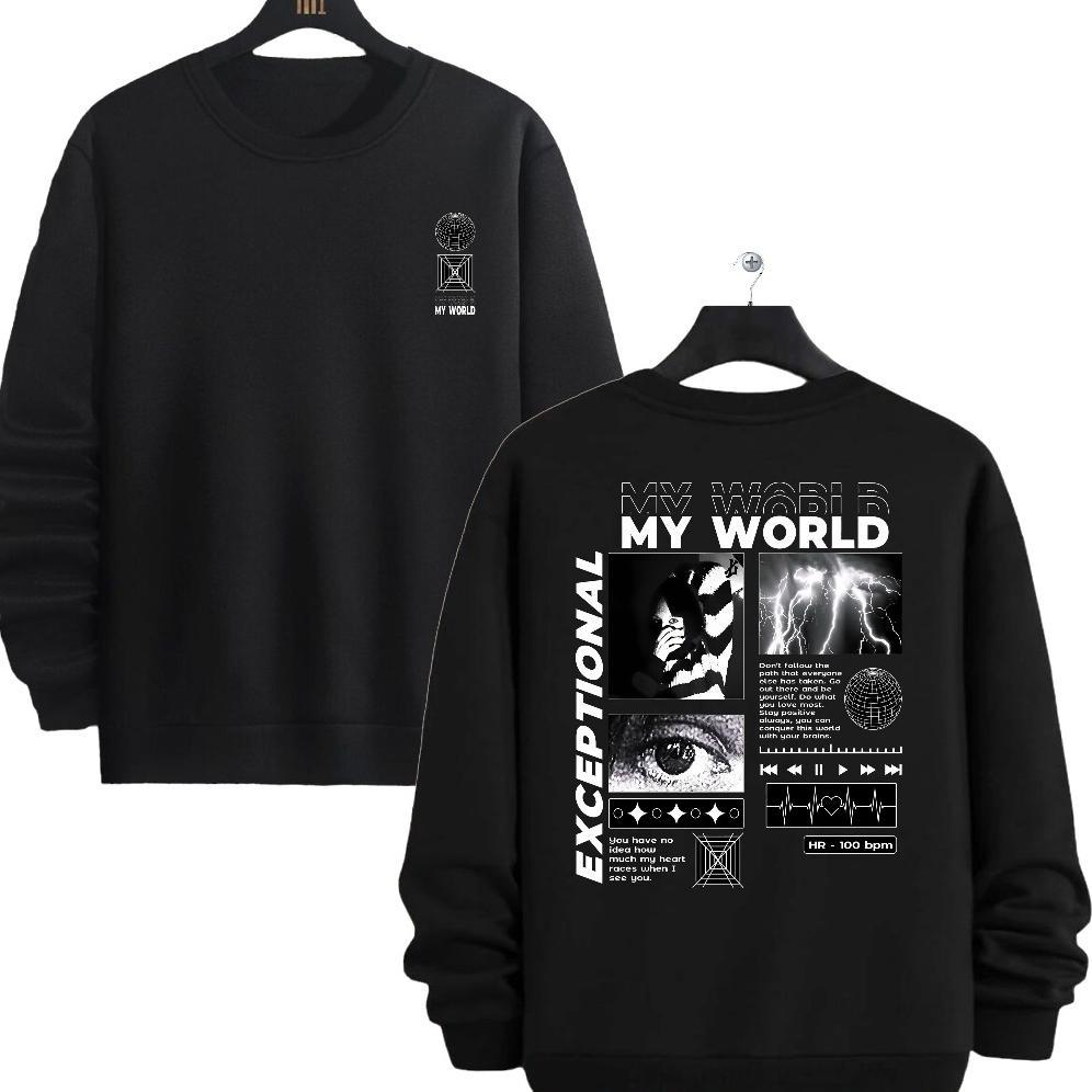 PREMIUM BAJU SWITER PRIA LENGAN PANJANG MODEL KOREA TERBARU - BAJU KAOS SABLON COWOK KEREN KEKINIAN 