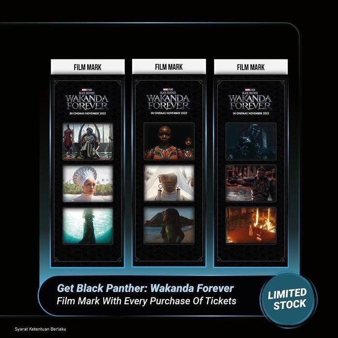 Film Mark / Collectible ticket Black Panther Wakanda Forever XXI CGV (TERBAIK) (TERBARU) (TERMURAH)