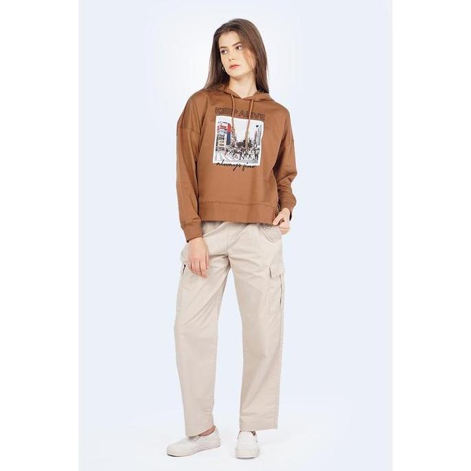 Logo Jeans Sweater Hoodie Patricia Brown