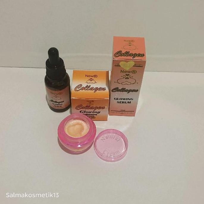 Paket Cream Collagen Glowing + Serum Glowing Original Bpom