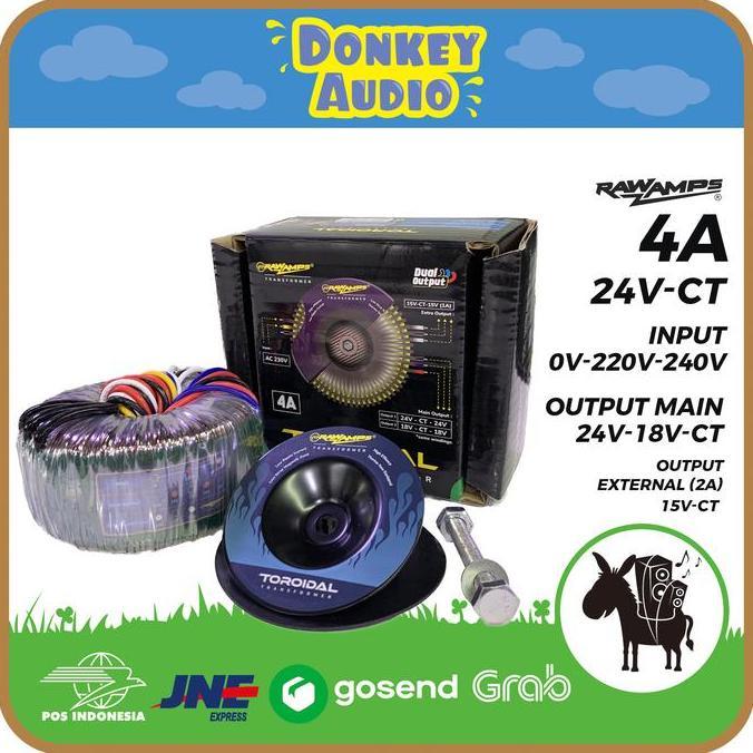 TRAFO TRAVO TOROID DONUT 4A 24V CT / 24V 18V CT PREMIUM PSU AUDIO GRADE DENGAN CORE RENDAH KEBISINGA