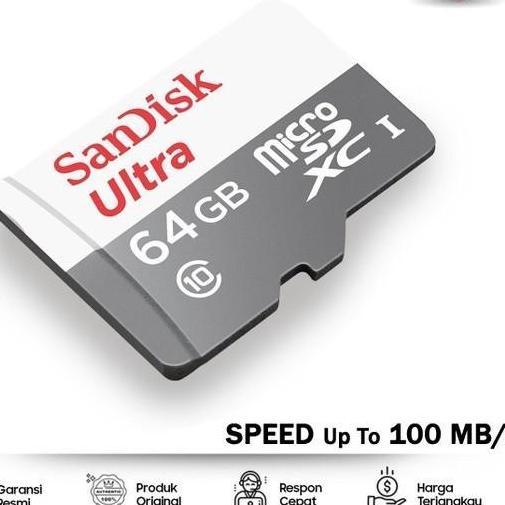 TERBARU - MEMORY CARD SANDISK 128GB 64GB 32GB 16GB Micro SD MMC Memori Hp Sandisk Ultra