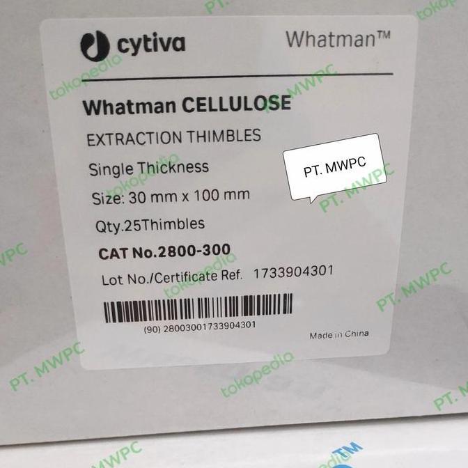 WHATMAN EXTRACTION THIMBLE 30X100 MM ORIGINAL DAN TERPERCAYA