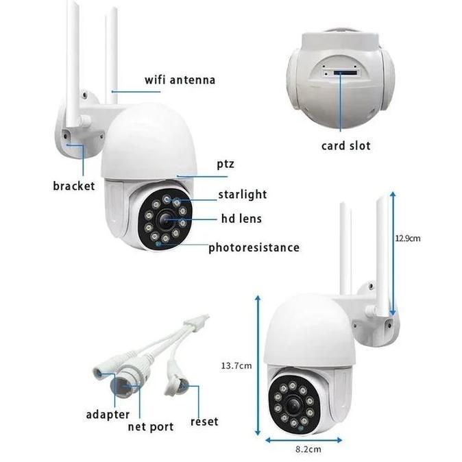 Scuritoi- Cctv Outdoor Ptz V380 With Wifi Anti Air Camera Kamera Adaptor