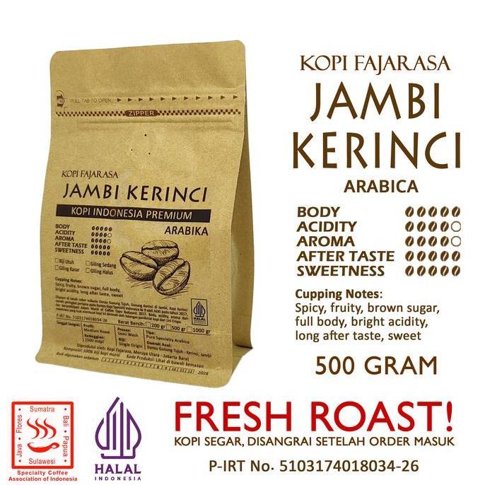 Kopi Fajarasa Jambi Kerinci Biji Kopi Arabica 500 gram