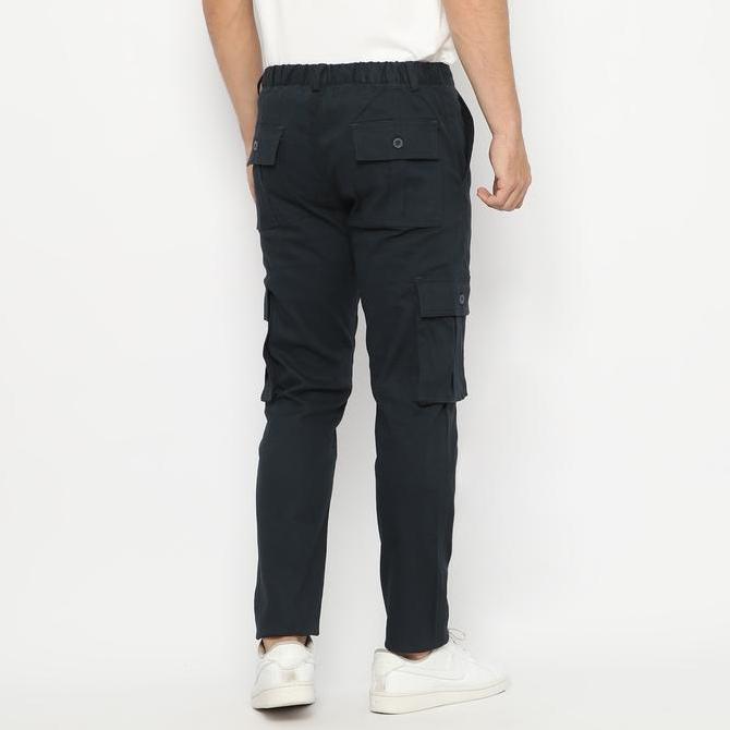 Grosir Code Male - Barnet Cargo Pants / Celana Cargo Panjang Pria Stretch Blue Black
