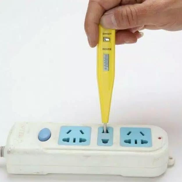 (Allthebest) Pen Tester Voltase Digital Elektrik 12V-250V AC DC Taspen Tespen Volt