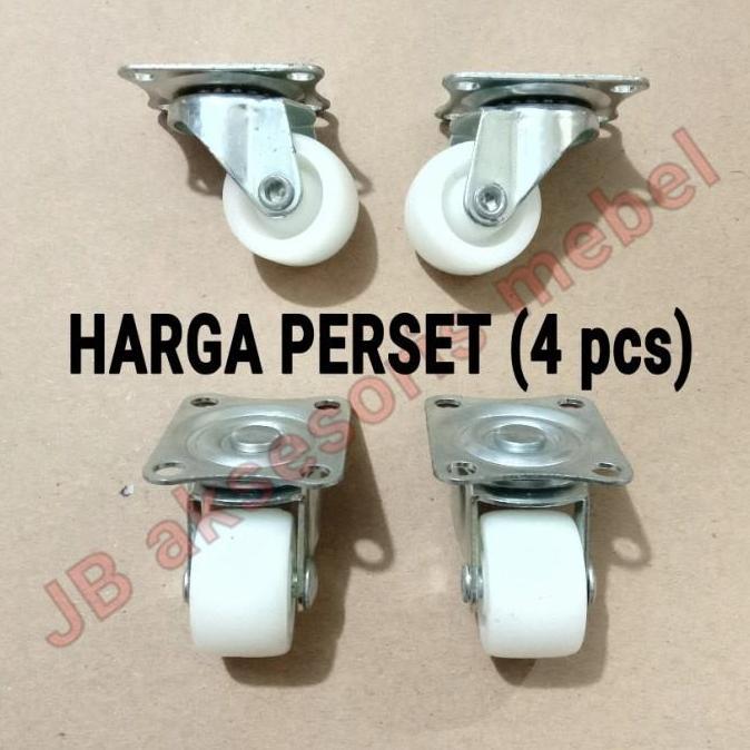(Allthebest) RODA KOPER NYLON PUTIH 1" / RODA CASTOR CASTER NILON KECIL 4bj