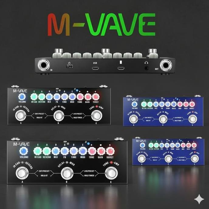 Gongging- Efek Gitar Bass M-Vave Cube Baby Soundcard Multi Effects Pedal Multi Efek Cuvave Muslady R